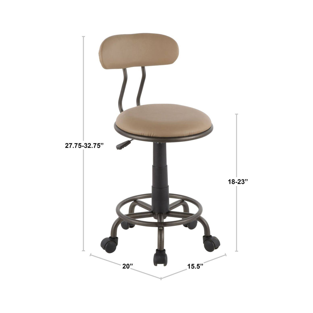 Antique Metal Camel Task Chair X656
