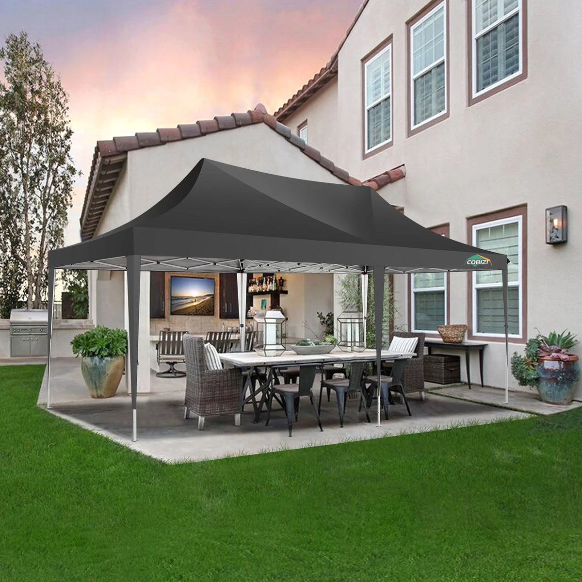 10' x 20' Pop up Canopy Tent with 6 Removable Sidewalls & Carry Bag M6761