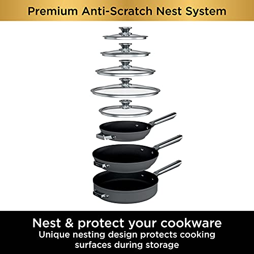 10 Piece Hard Anodized Nonstick Pots & Frying Pans Set with Glass Lids H769