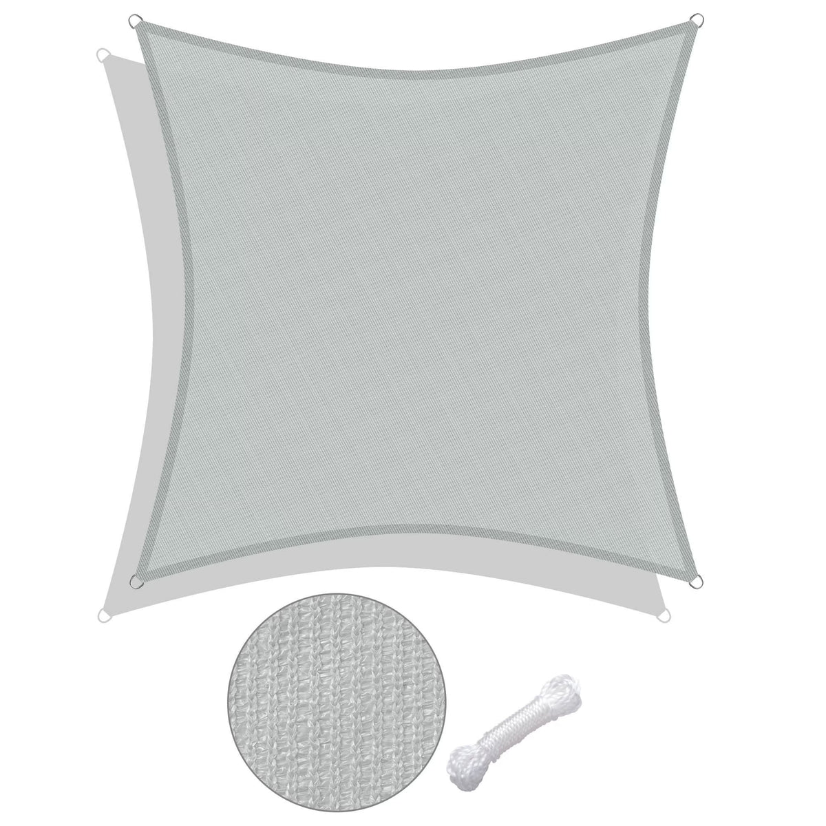 12x12' 95% UV Block Square Sun Shade Sail Canopy Y721244