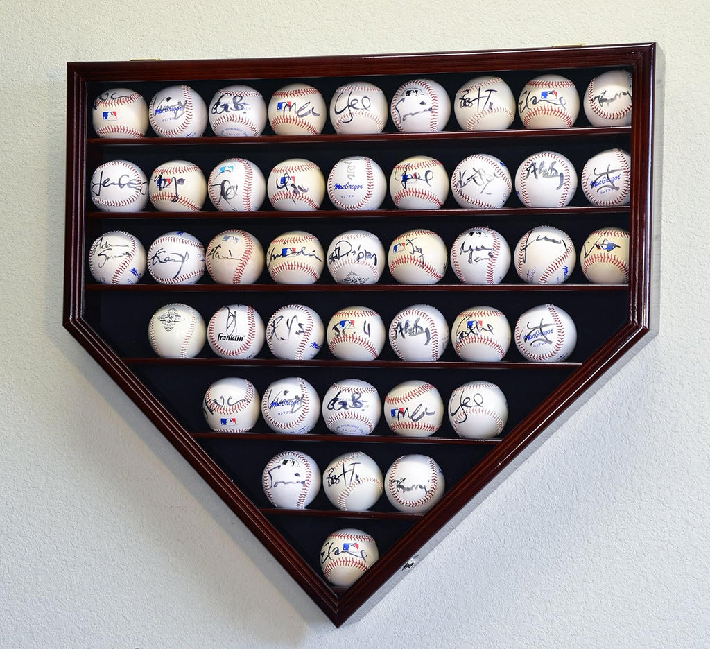 Cherry Baseball Ball Display Case Cabinet Holder Rack L7634