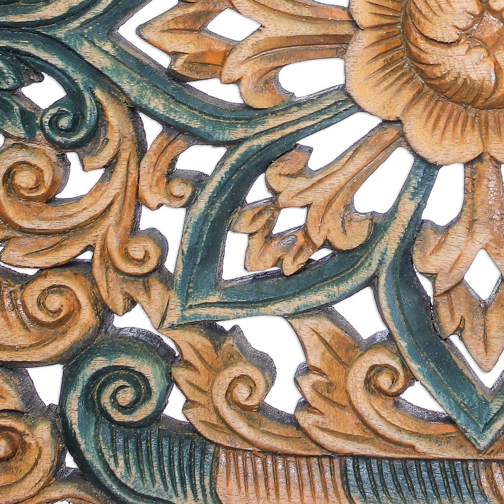 Teak Relief Panel Wall Décor X456737