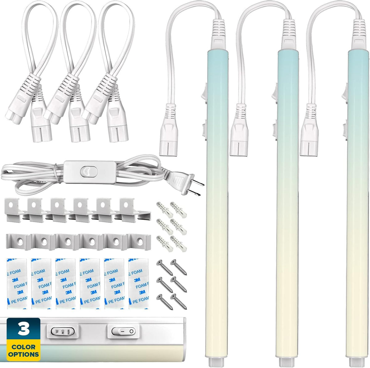 2 PCS 23 Inch Plug In LED Under Cabinet Light Kit C706026