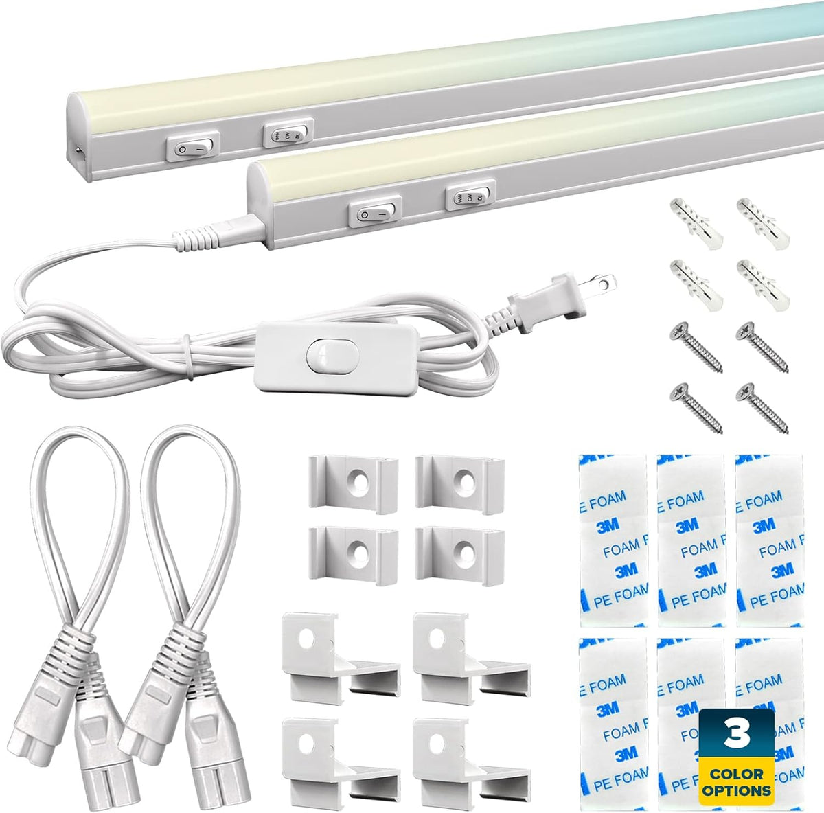 2 PCS 23 Inch Plug In LED Under Cabinet Light Kit C706026