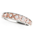 14k White Rose Gold Diamond Wedding Band 1/8 cttw Size 4.5 N190