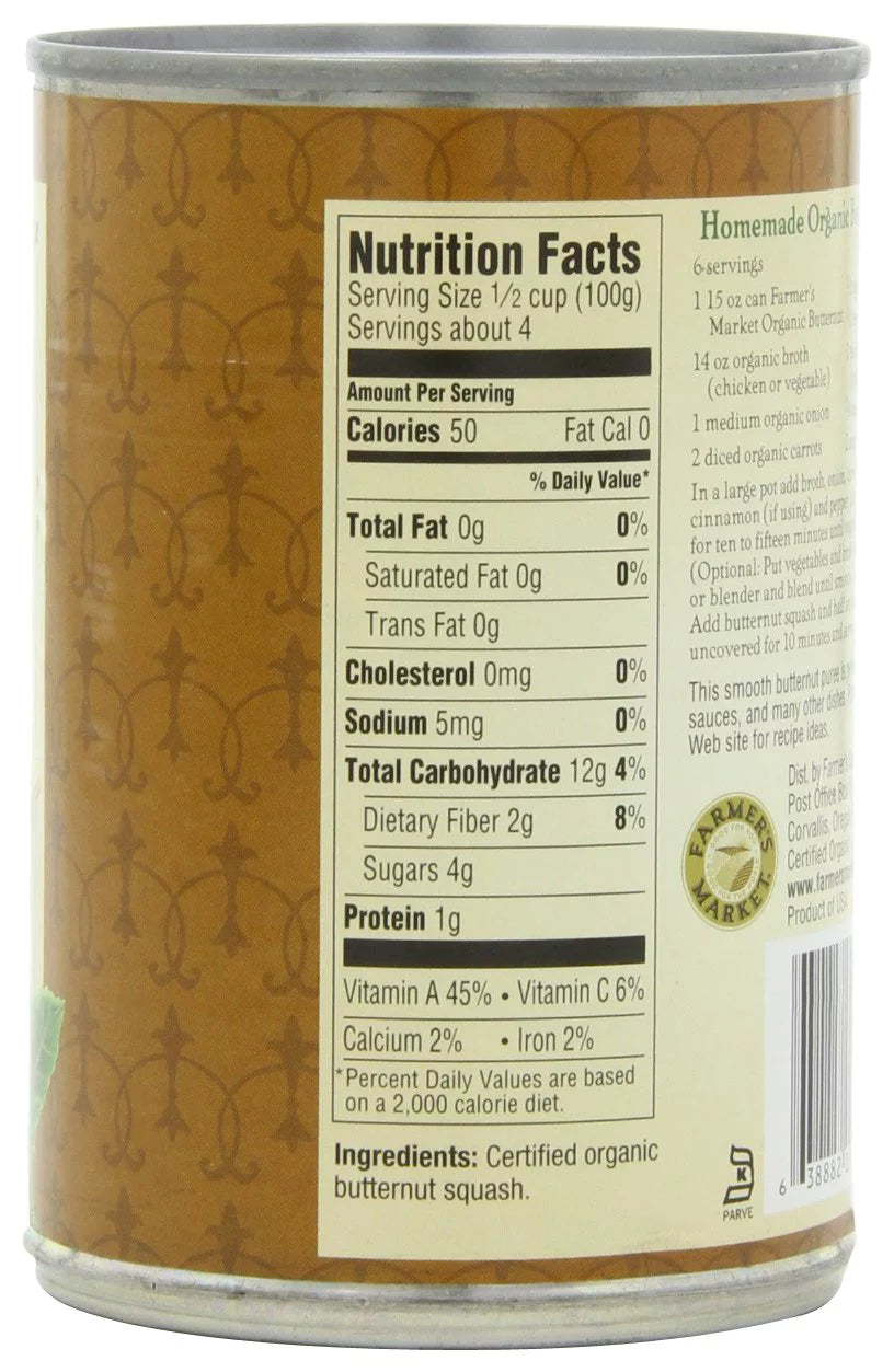 Organic Butternut Squash, 15-Ounce Cans (Pack of 12) V613264