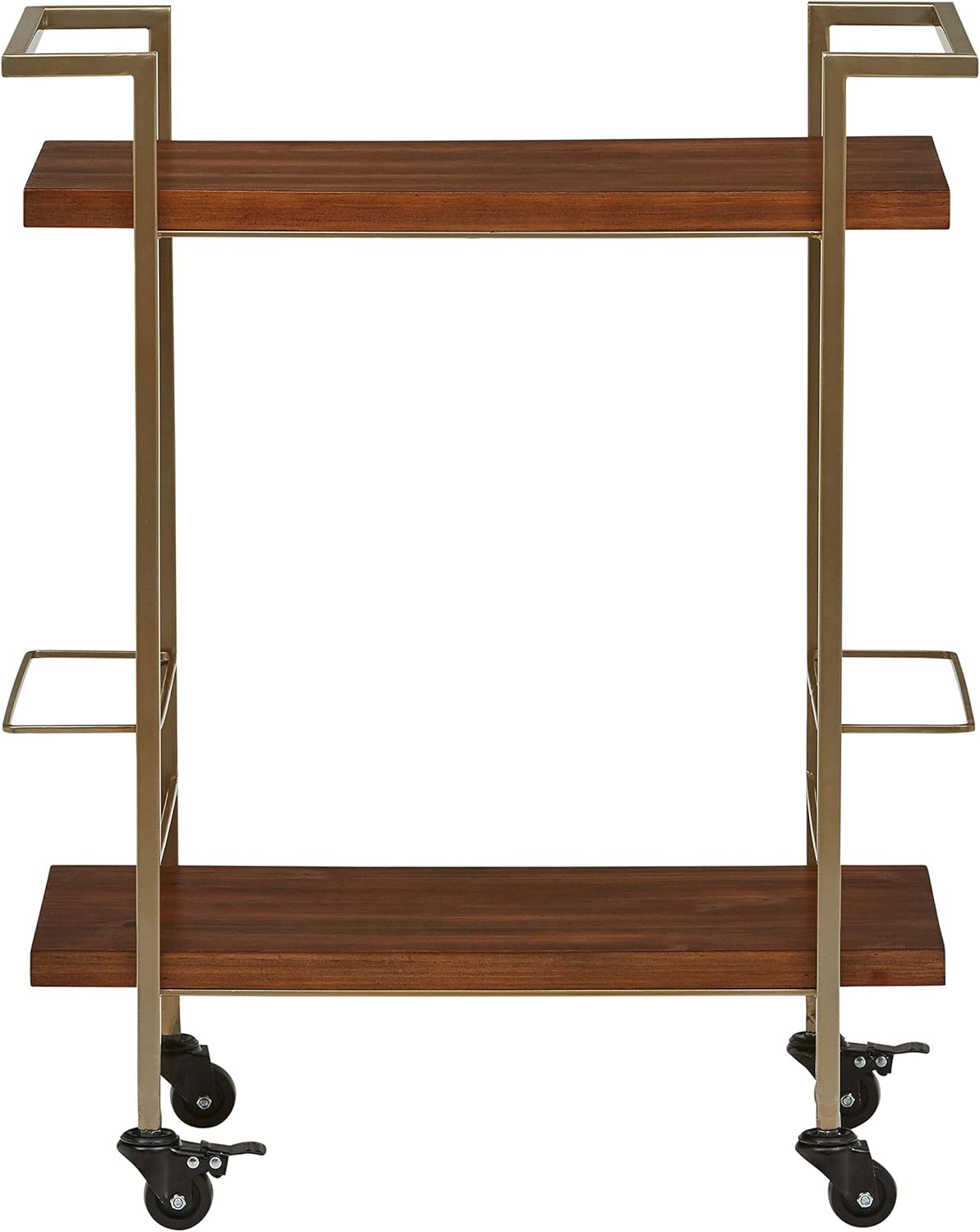 Modern Serving Cart Bronze and Walnut E529