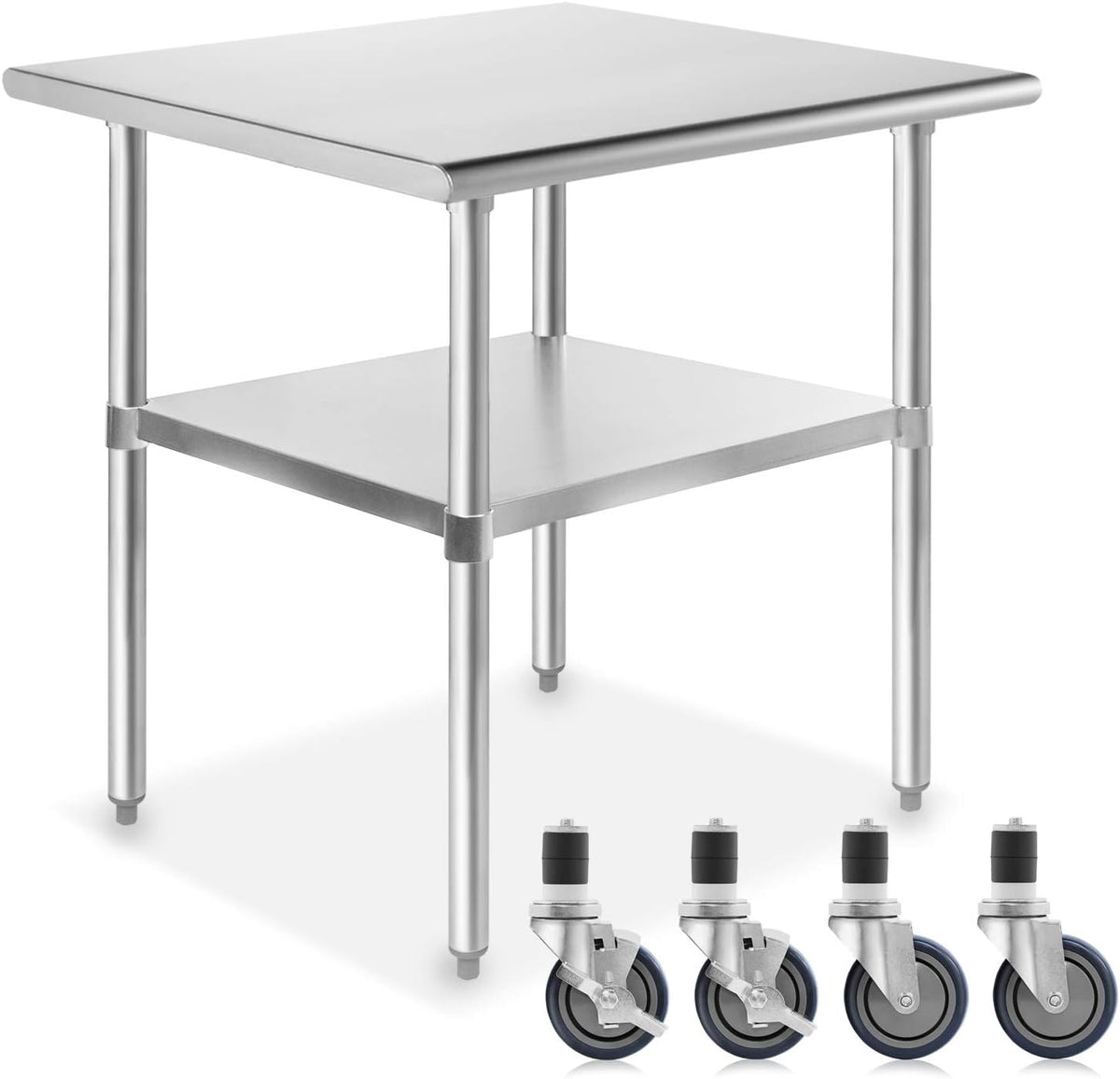 Stainless Steel Commercial Work Table with 4 Casters 48 in. x 24 in. A649