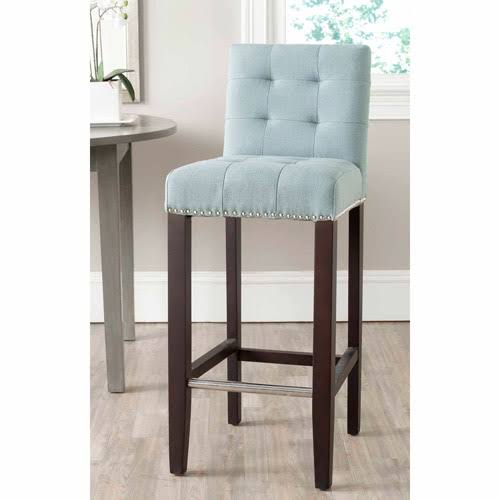 Blue Tufted Bar Stool with Footrest P44200