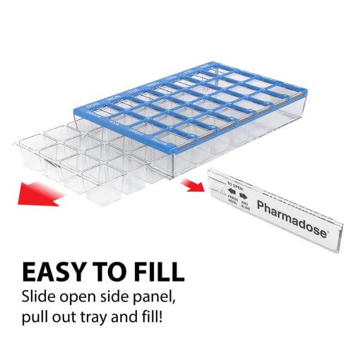 Weekly AM/PM Pill Case, 4 Times a Day, Blue X418108