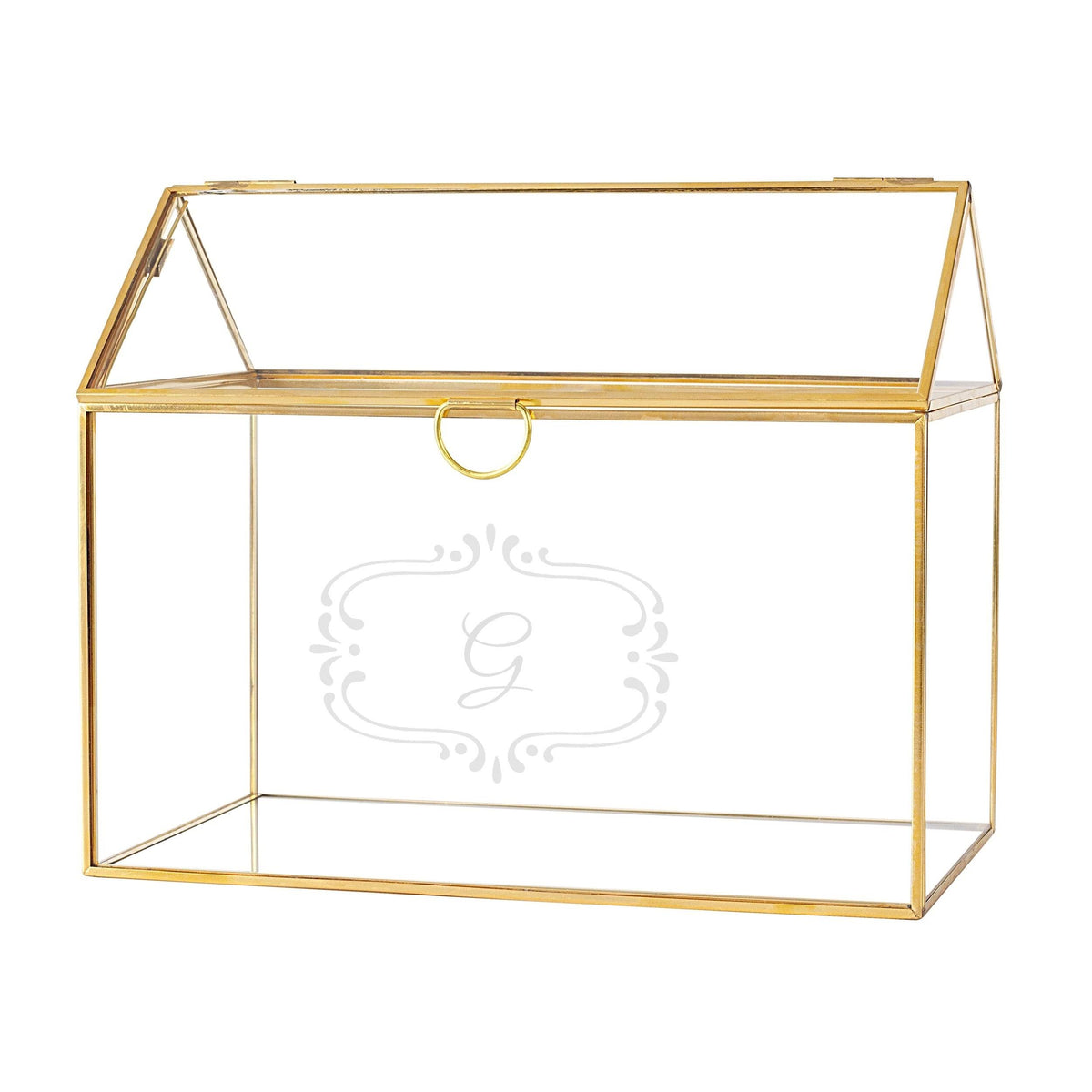 Gold Glass Terrarium Gift Card Holder Y887