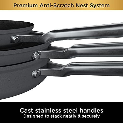 10 Piece Hard Anodized Nonstick Pots & Frying Pans Set with Glass Lids H769