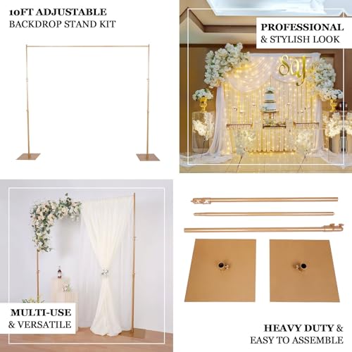 10ft x 10ft Heavy Duty Pipe and Drape Kit with Metal Steel Base H368