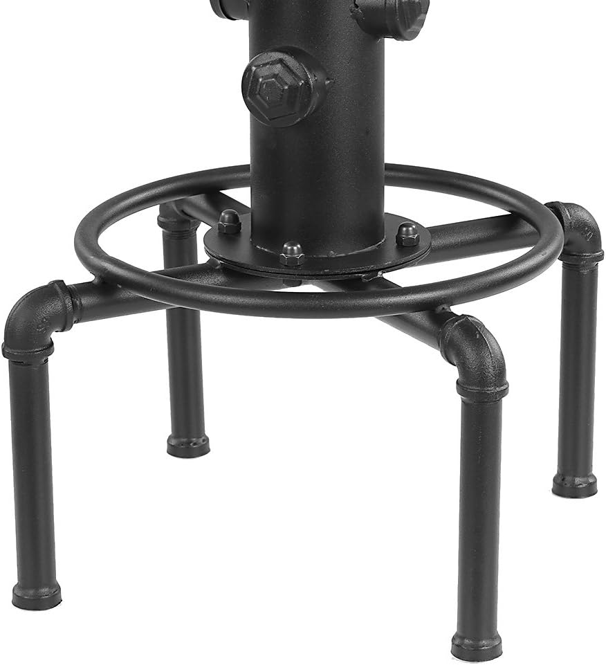 Black Adjustable Swivel Bar Stools Set of 2 N6299