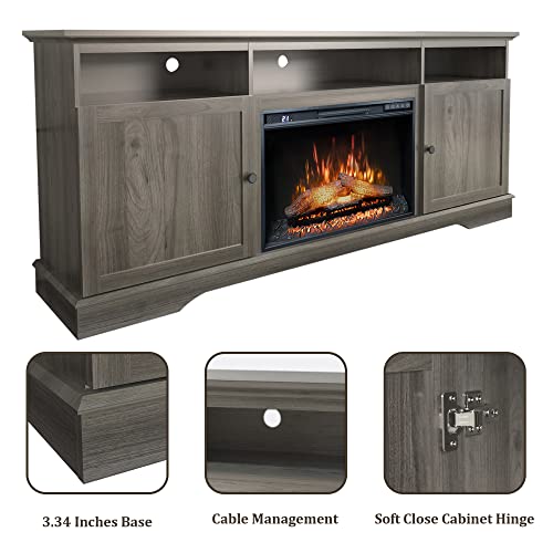 Black Electric Fireplace Insert, 750/1500W L9668