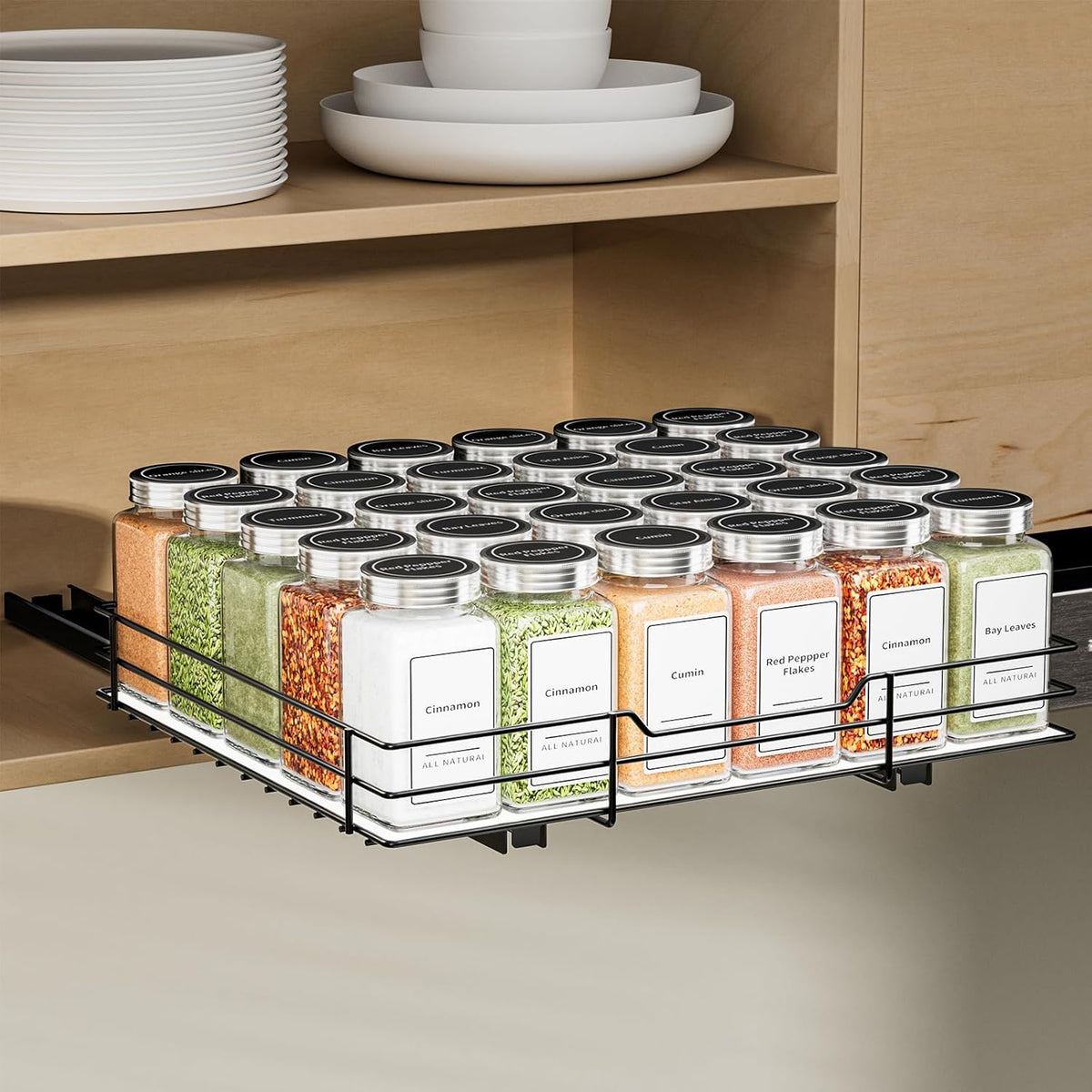 12.5''Wx10.5''Dx2.5''H Slide Out Spice Rack Organizer P94593