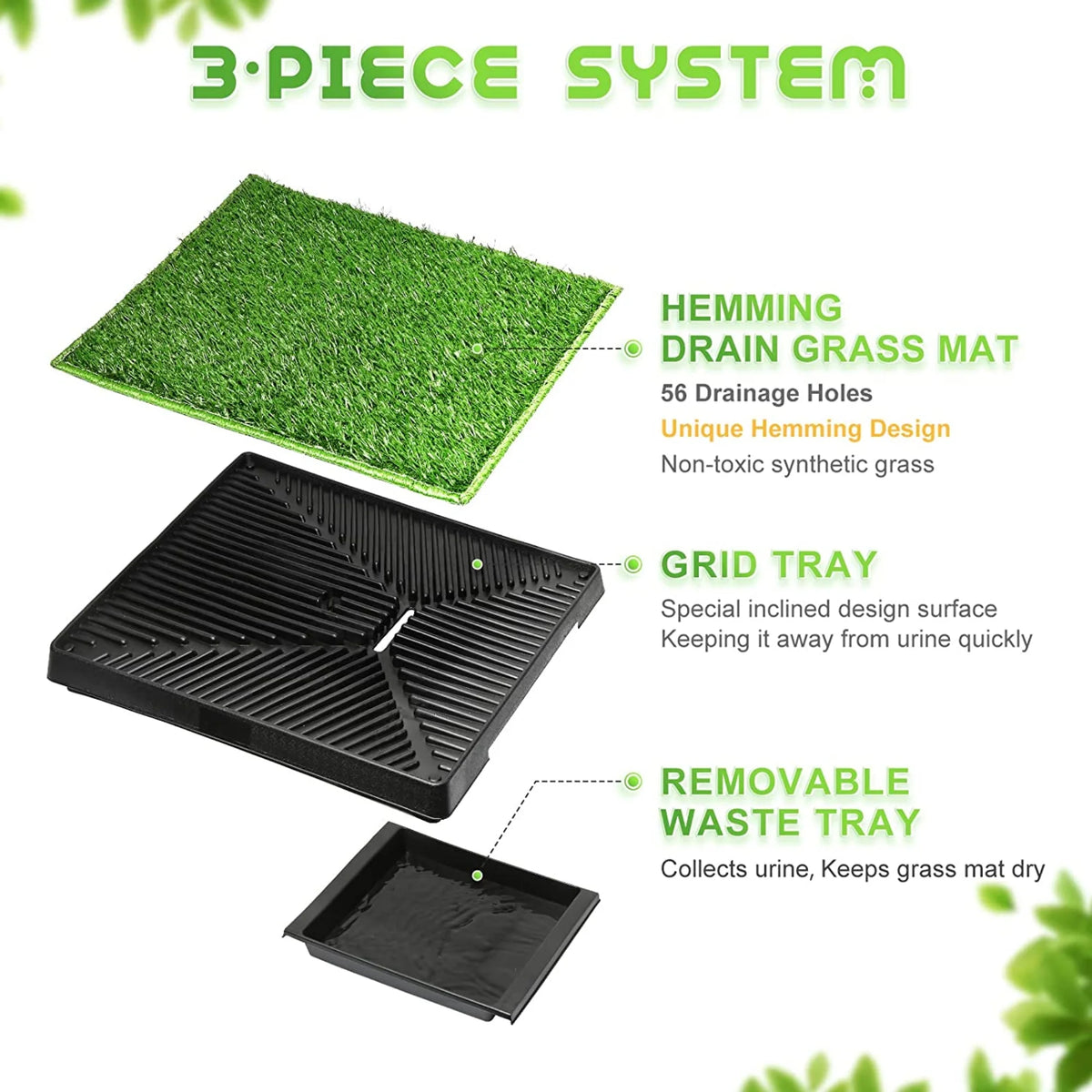 25''x20'' Artificial Turf Dog Toilet with Removable Waste Tray G569