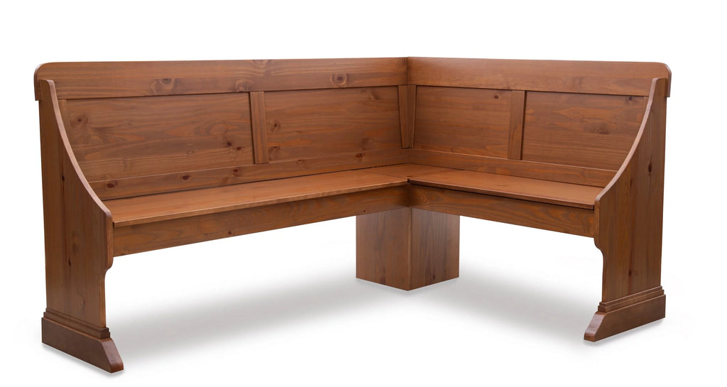 Natural Pine Wood Corner Dining Table with Storage J12749