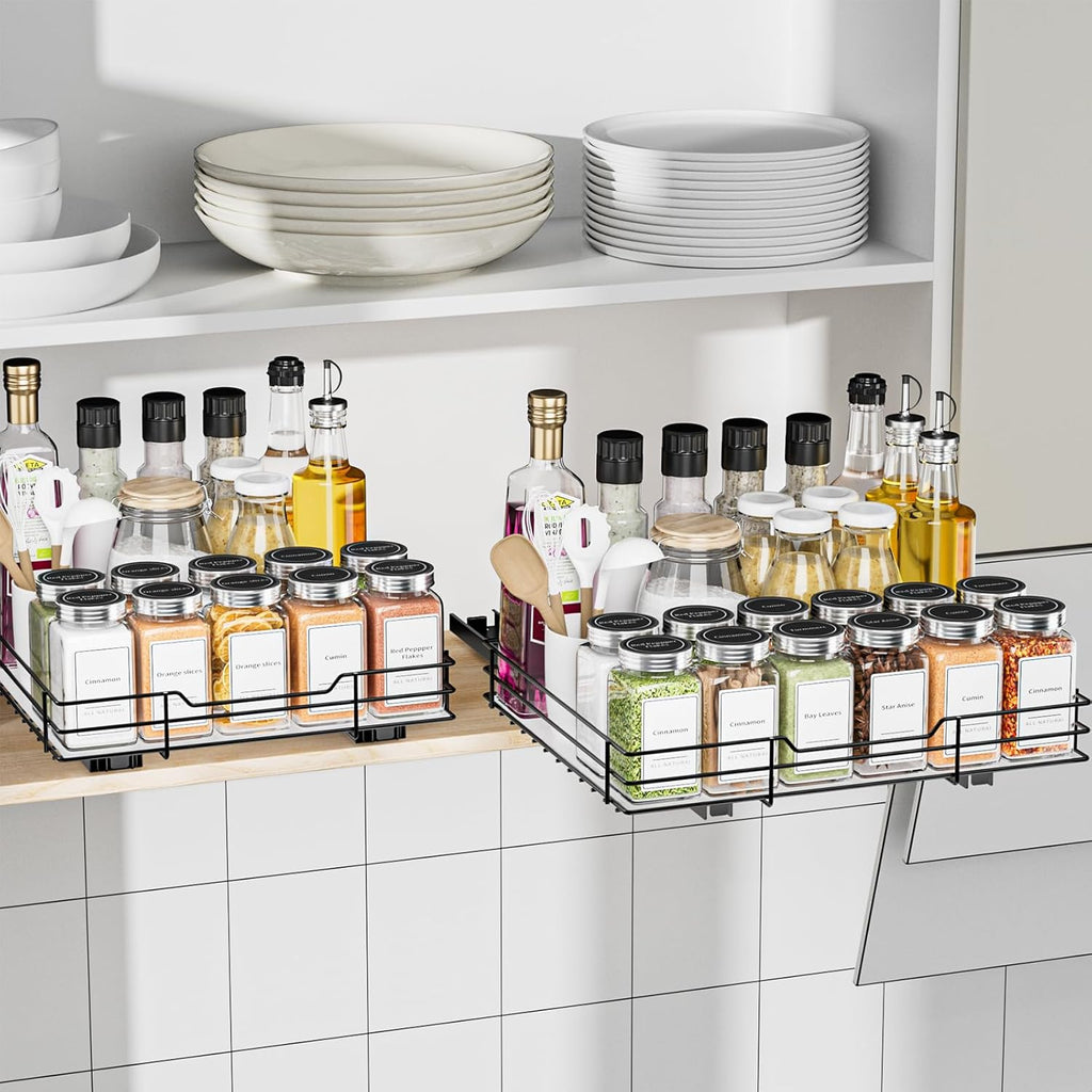 12.5''Wx10.5''Dx2.5''H Slide Out Spice Rack Organizer P94593