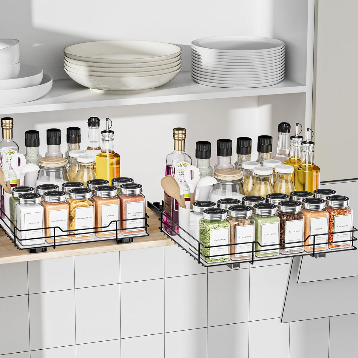 12.5''Wx10.5''Dx2.5''H Slide Out Spice Rack Organizer P94593