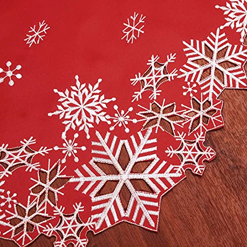Embroidered Snowflakes Table Runners 14×90 inches Z592