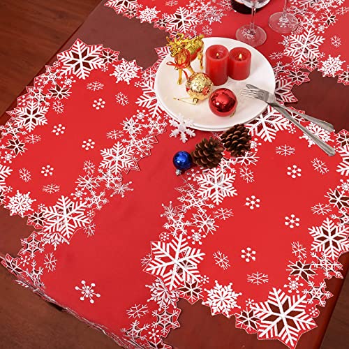 Embroidered Snowflakes Table Runners 14×90 inches Z592