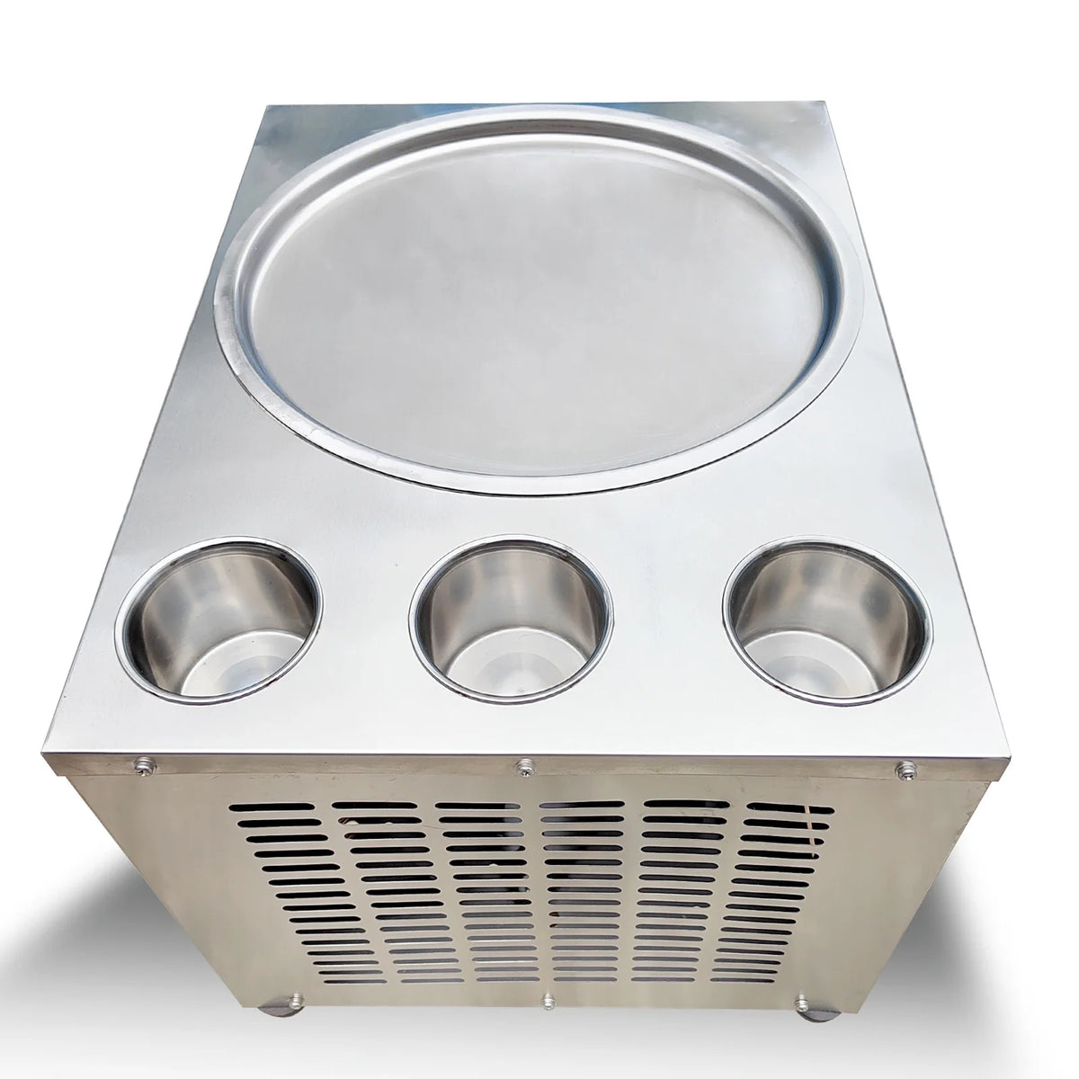 18'' Round Ice Pan Ice Cream Roll Machine, 3 Tanks Y873958
