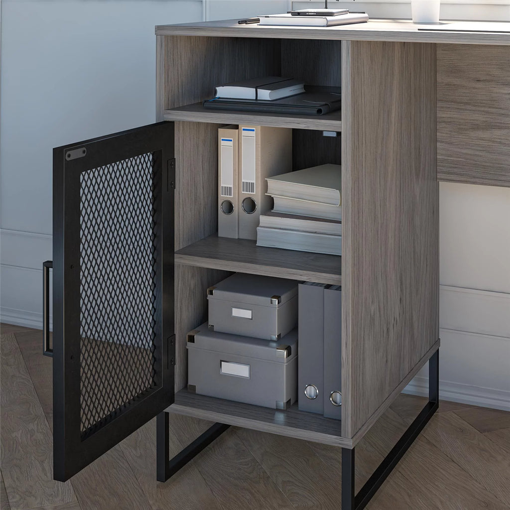 Gray Oak Computer Desk Z48428