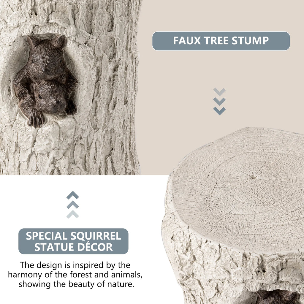 Hand-Painted Wood Stump Stool R561