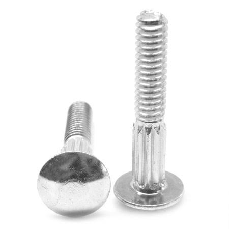 1/4-20 x 1 3/4 Coarse Thread Rib Neck Carriage Bolt Low Carbon Steel Zinc Plated Pk 1500 P45072
