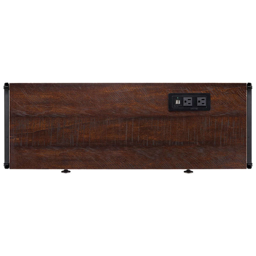 5 Shelf Bookcase with USB, AC Power Outlets and Drawer, Walnut J861594