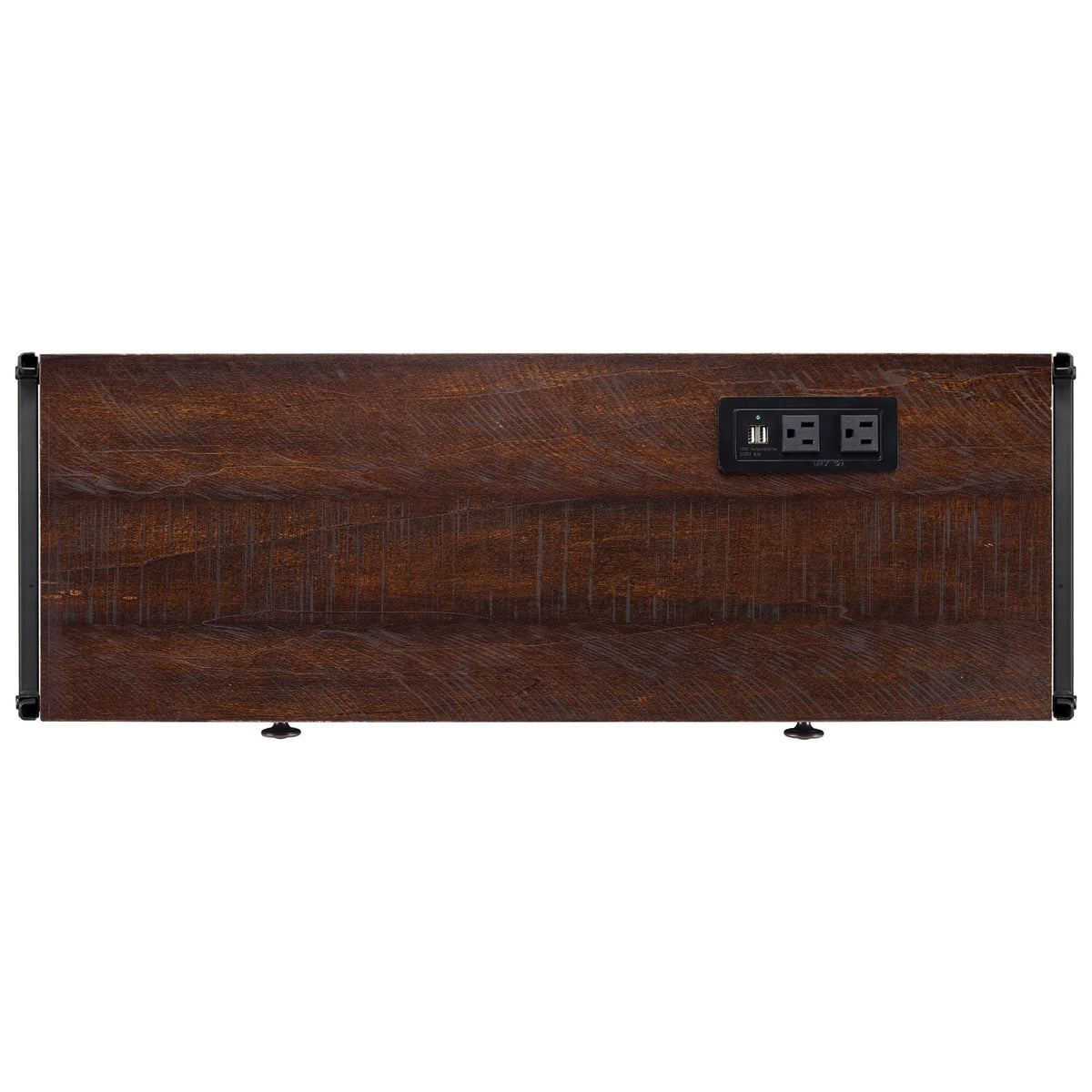 5 Shelf Bookcase with USB, AC Power Outlets and Drawer, Walnut J861594