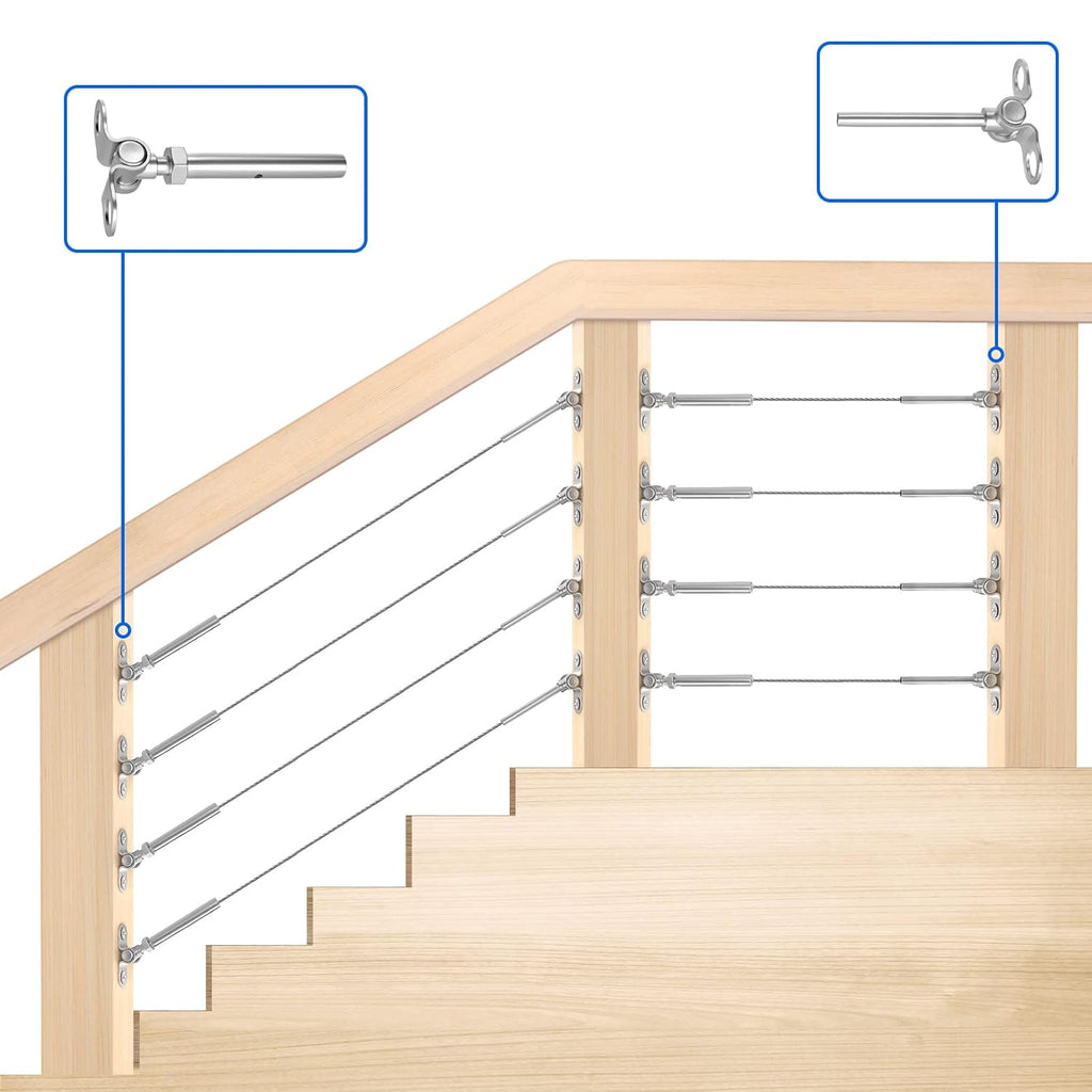 10 Set Stainless Steel Cable Railing Hardware Kit L859769
