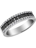 Black & White Diamond Ring in Sterling Silver O67257