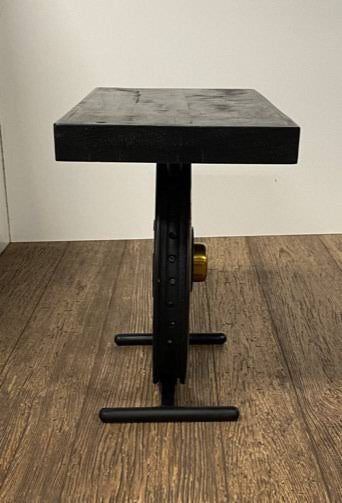 Black and Gold Wheel Accent Table Z688