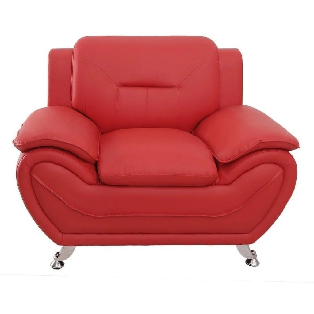 Red Faux Leather Upholstered Club Chair V191443