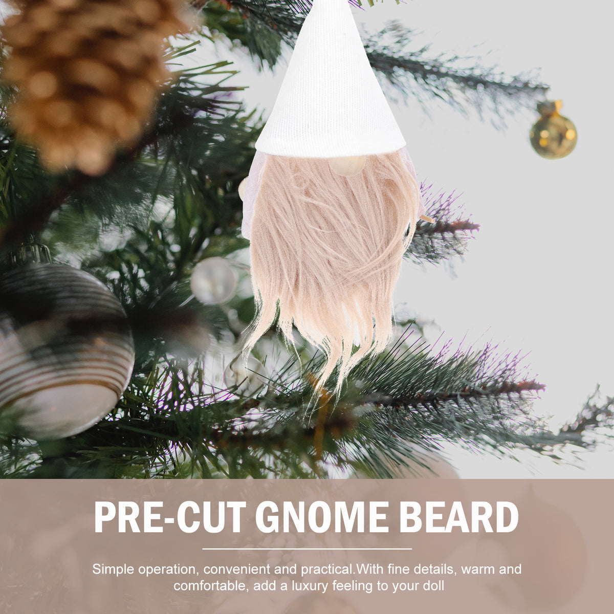 Craft Supply Decoration Gnome Doll DIY Making Supplies Including Square Faux Fur Fabric Wooden Balls Z8057