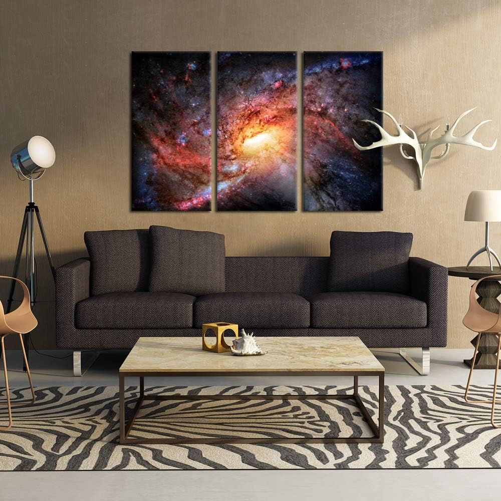 3 Piece Stretched Framed Canvas Wall Art Starry Night Sky 16x32inchx3pcs T817