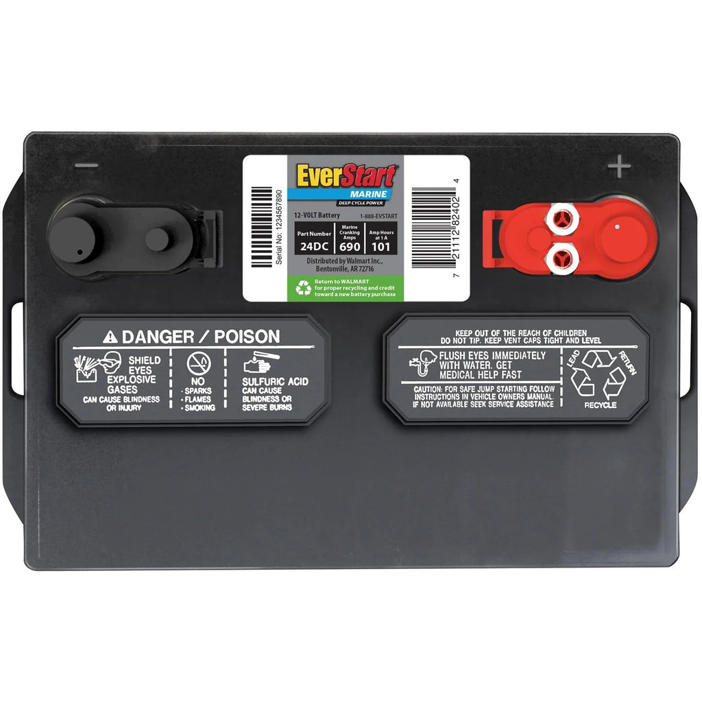 Lead Acid Marine & RV Deep Cycle Battery Group Size 24DC 12 Volt 690 MCA Y927