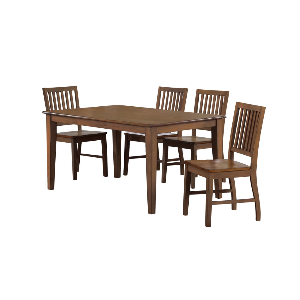 5-Piece 60" Rectangular Wood Dining Set in Brown M21701