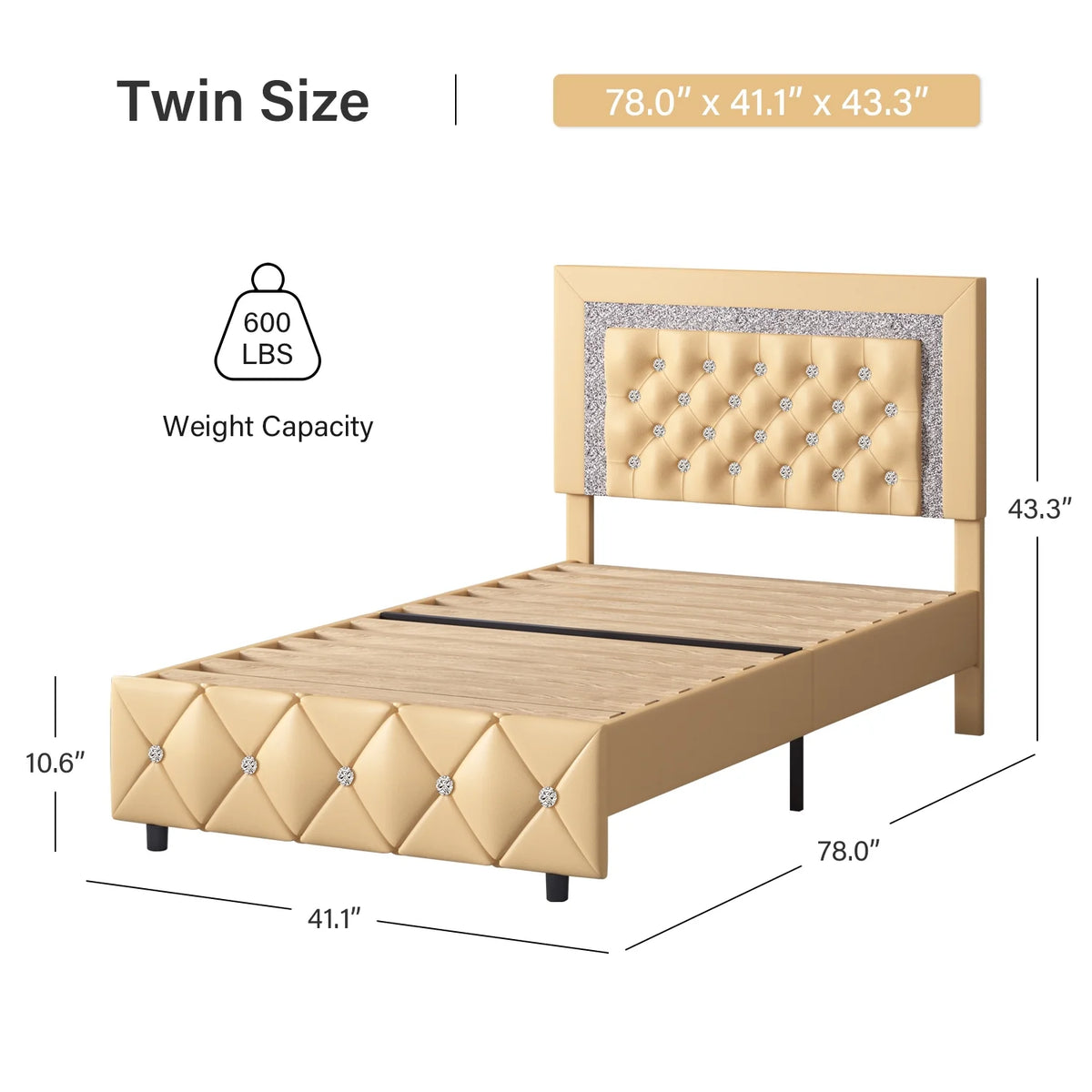 Black Queen Size Upholstered Platform Bed with Tufted Headboard J28650