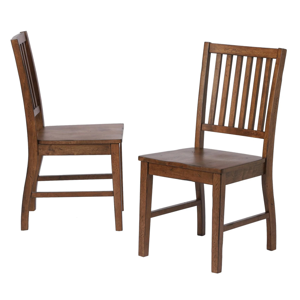 5-Piece 60" Rectangular Wood Dining Set in Brown M21701