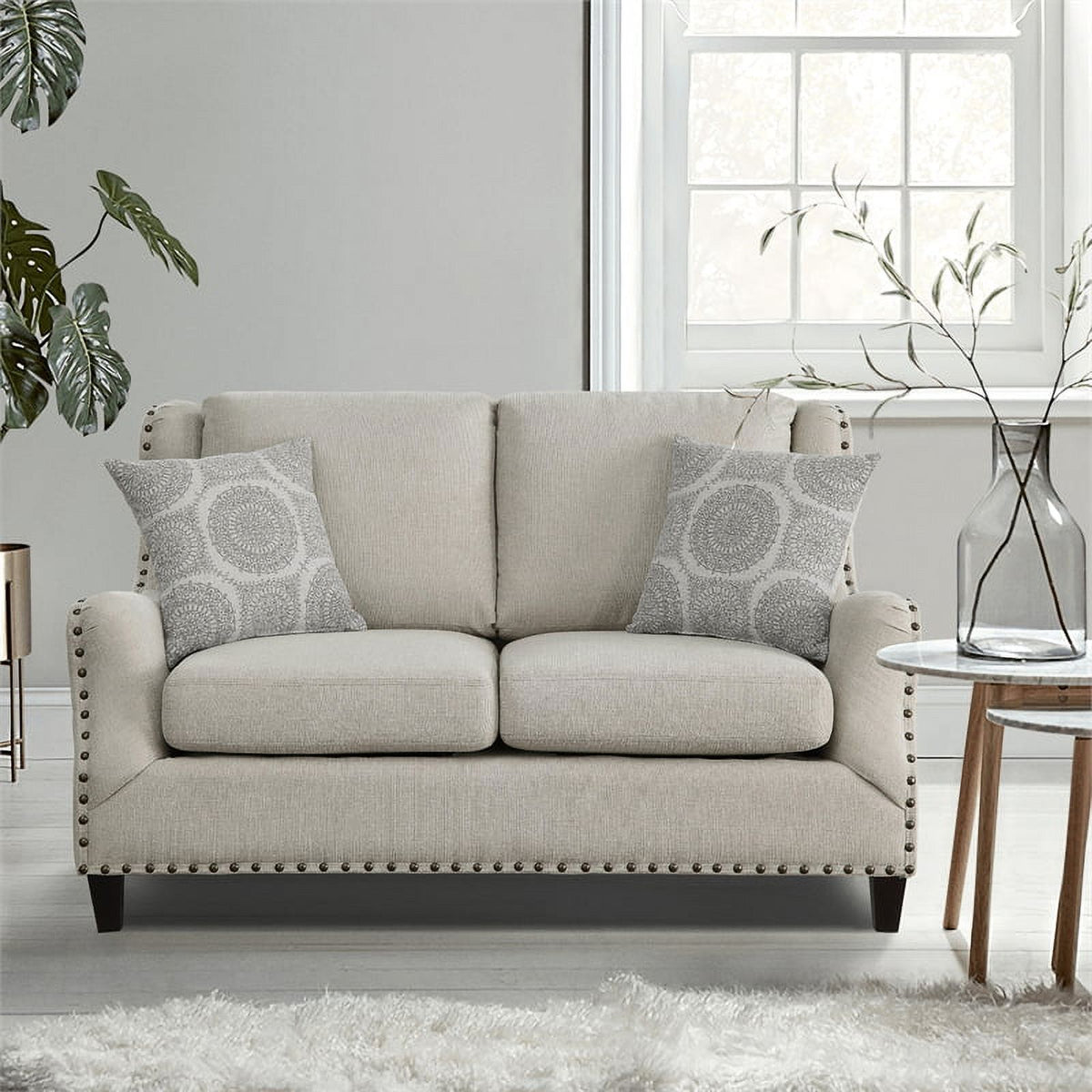 Beige 2-Piece Upholstered Sofa Set Z2450