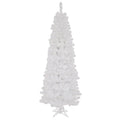 6.5 ft White Pencil Pine Christmas Tree with Clear Lights D294