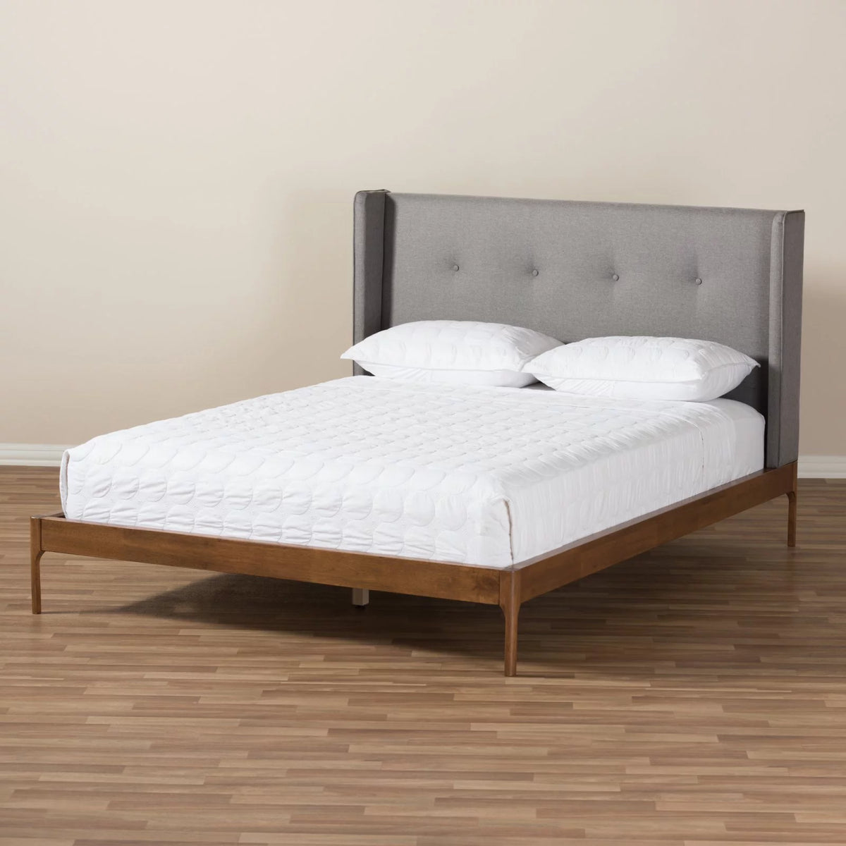 Walnut Wood Platform Bed G2983