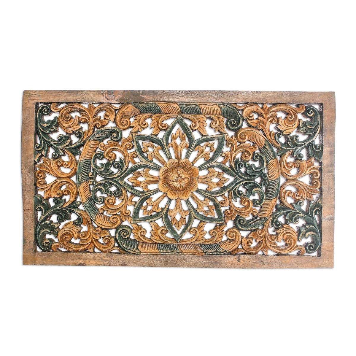 Teak Relief Panel Wall Décor X456737