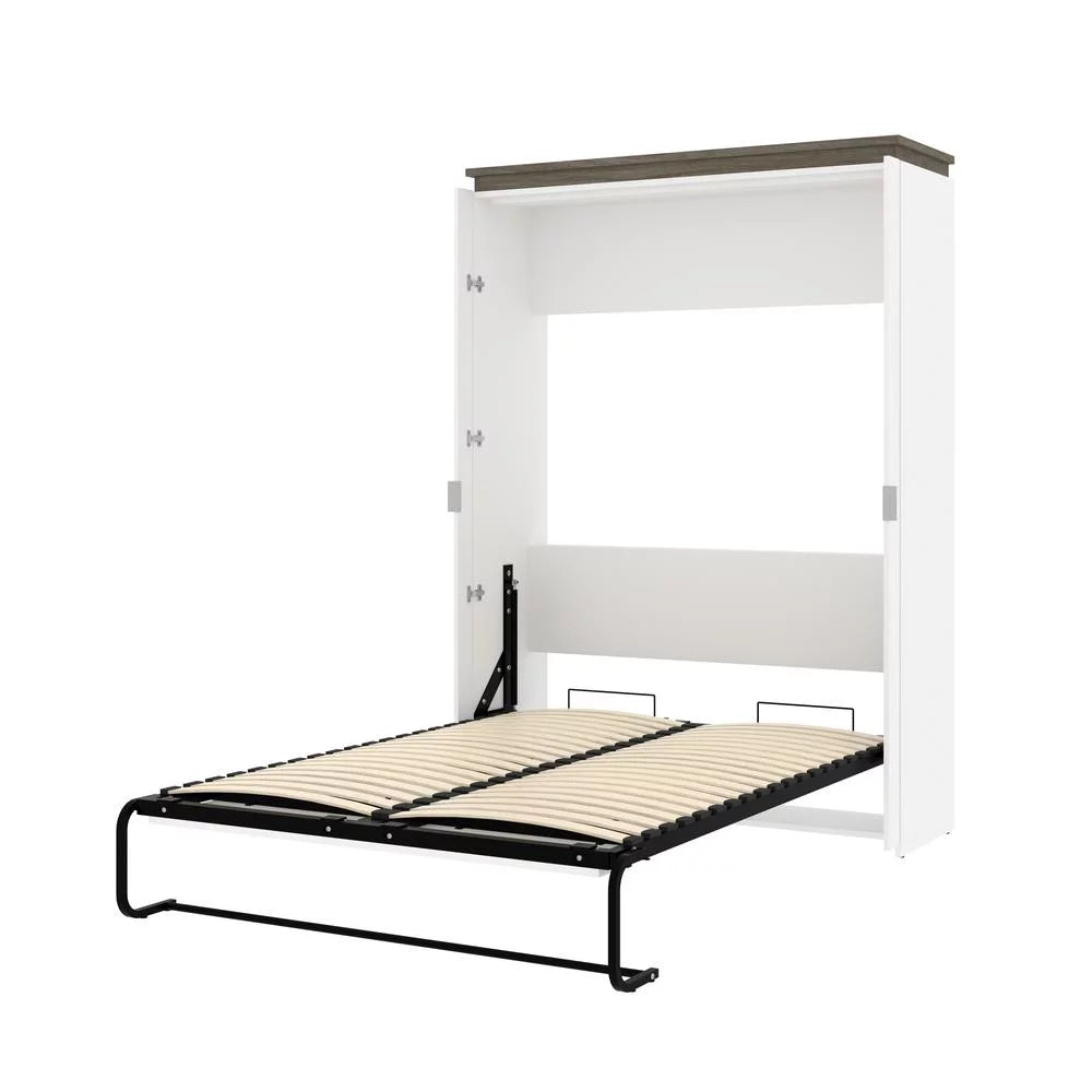 61" Full Murphy Bed in White and Walnut Gray Y547