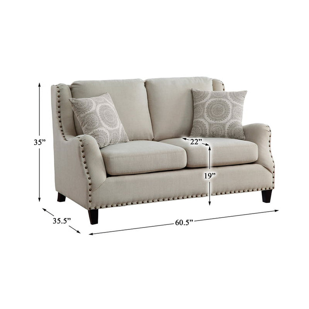 Beige 2-Piece Upholstered Sofa Set Z2450