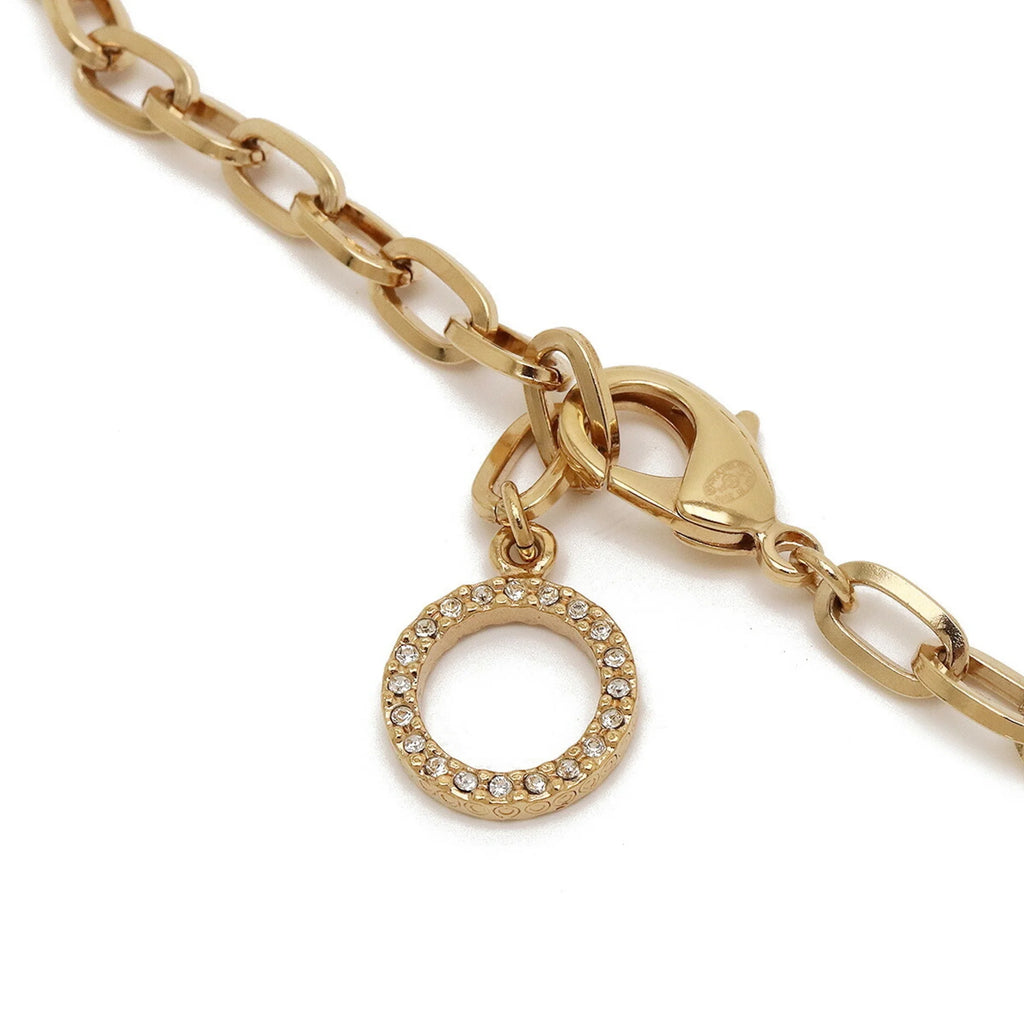 Ivory Gold Rhinestone Chain Necklace Pendant D231
