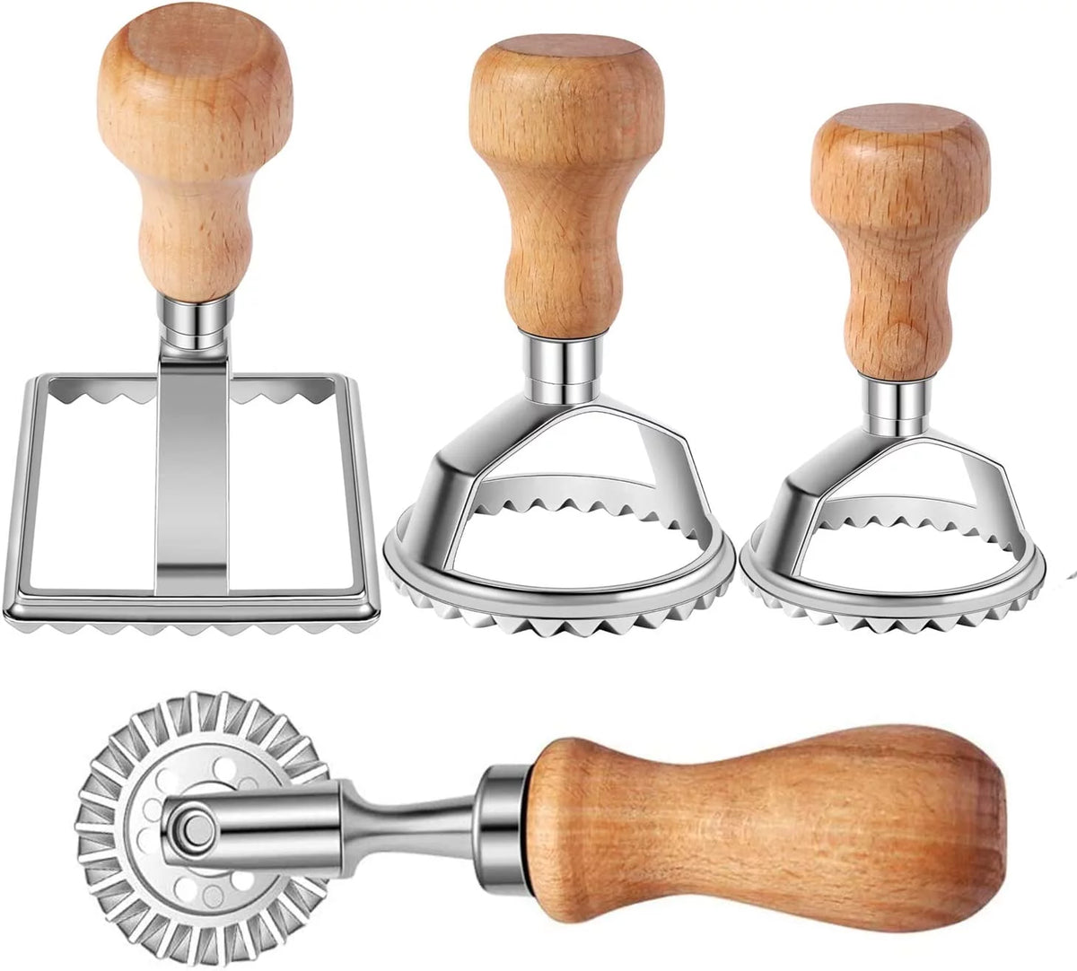 Ravioli Cutter Stamp Maker and Pasta Roller Wheel Cutter Set H99952